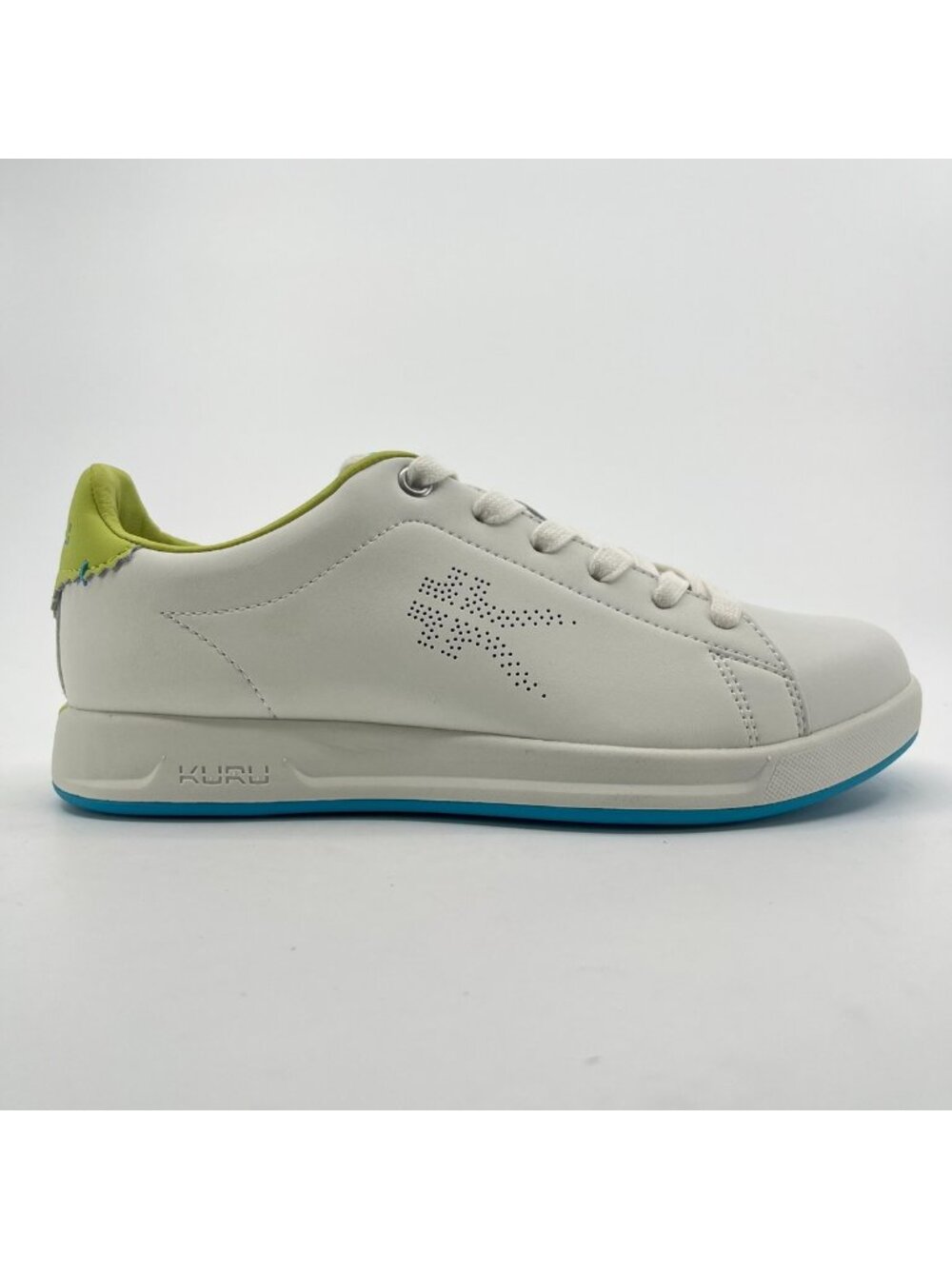 Kuru Roam Classic Court Womens Size 7 White Lime Athletic Leather Shoes Sneakers